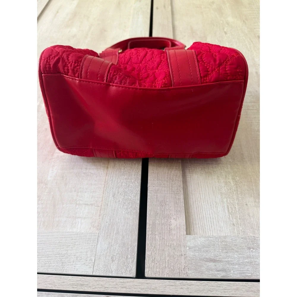 Victoria's Secret Y2K Red Quilted Satin Heart Handbag Purse Satchel 2000s